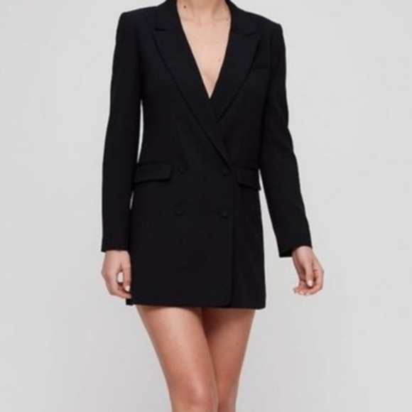 Aritzia Babaton Amell Blazer Black Double Breasted Long Lined Size 0 - Picture 7 of 9